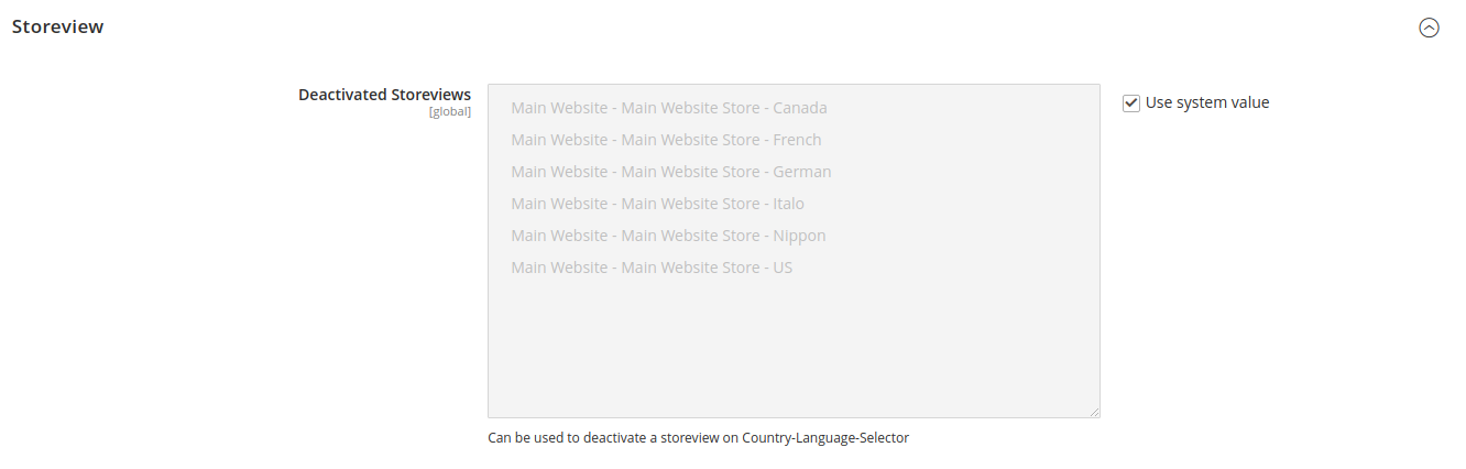 StoreView-Konfiguration