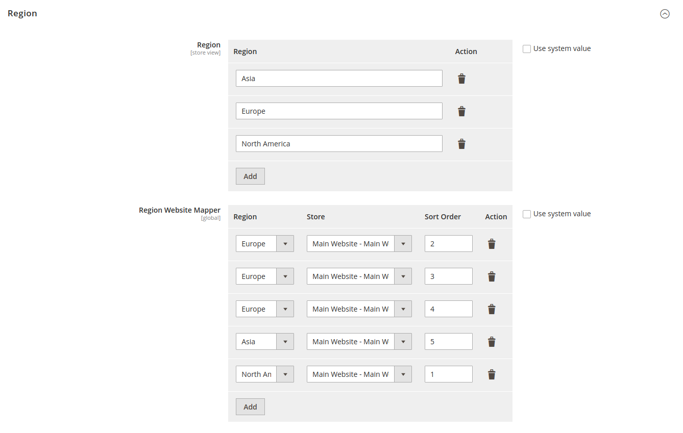 StoreView-Konfiguration