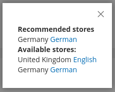 Popup - Sprache/Land übersetzt