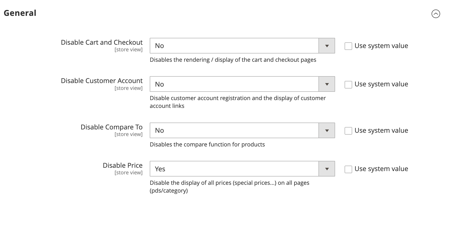 disable price config