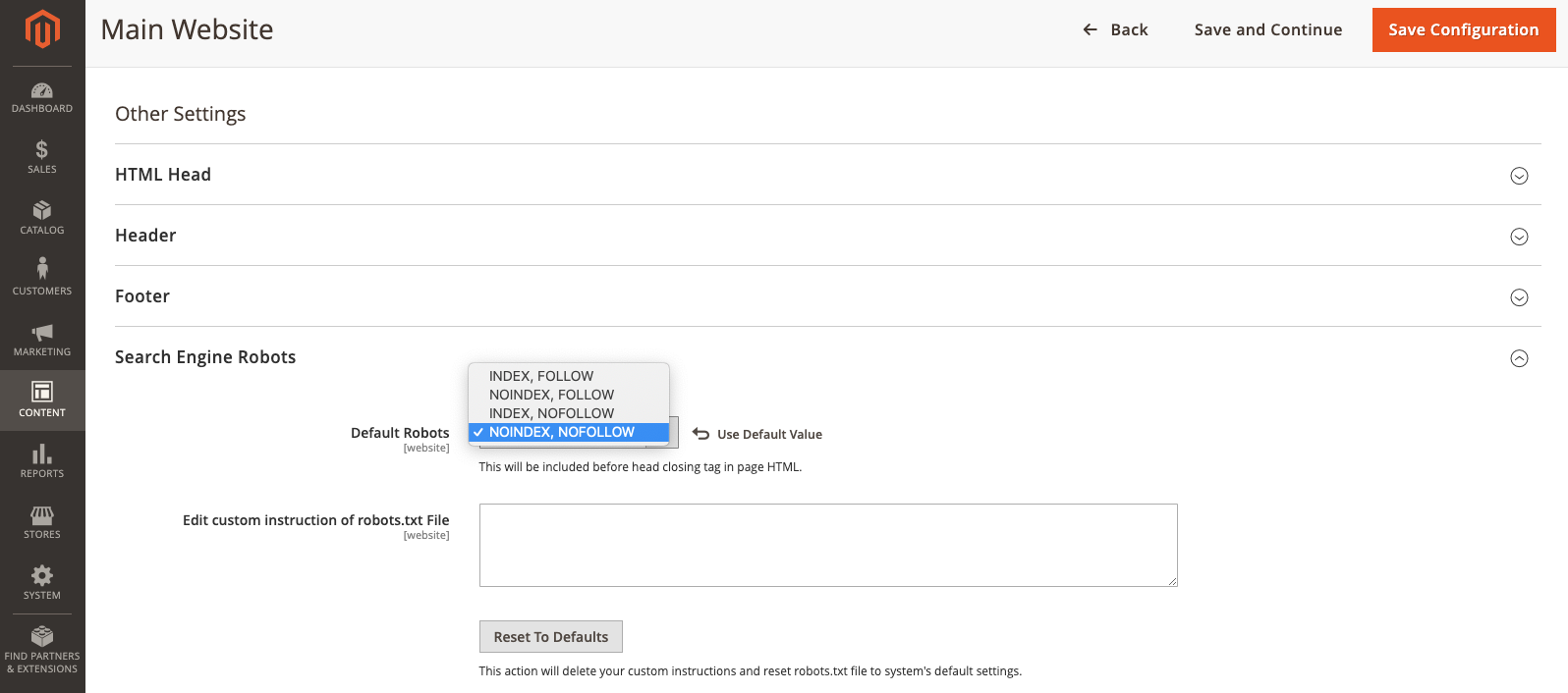 NoIndex/NoFollow Situation