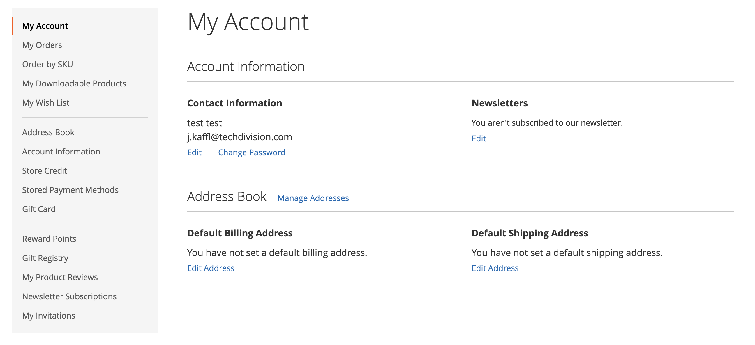 billing address changeable customer